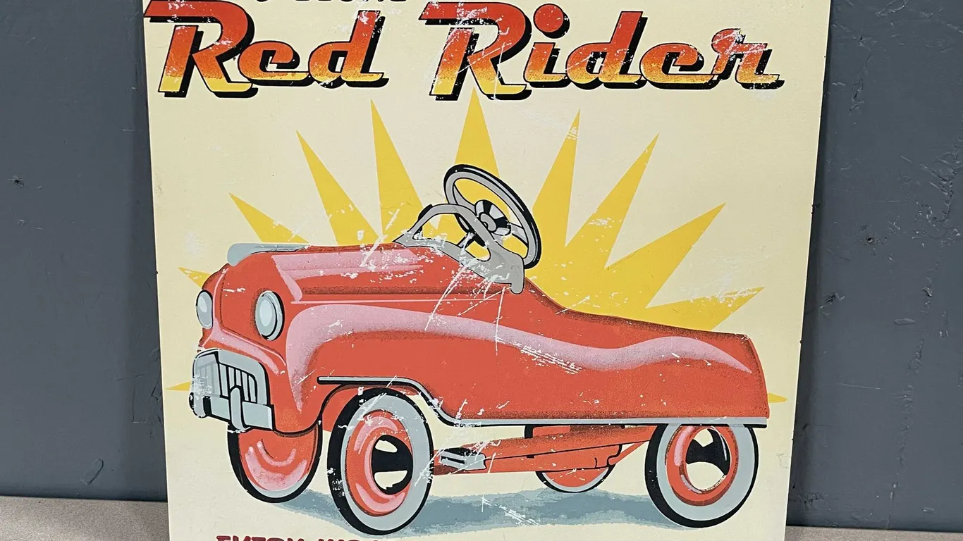 The Deluxe Red Rider Pedal Car Metal Sign (T5)