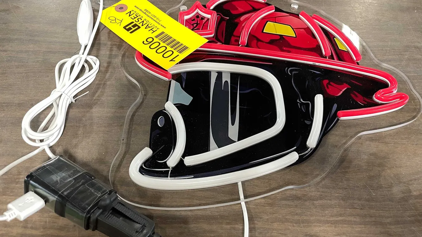 Fireman Helmet LED Neon Sign (T3)