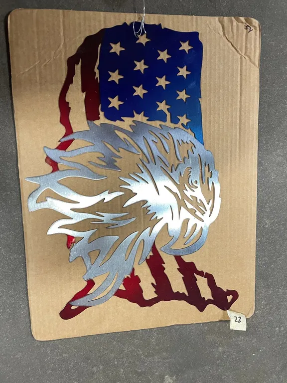 Laser cut metal sign of United states and eagle (T2)