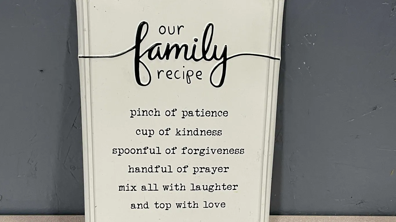 Our Family Recipe Metal Sign (T5)