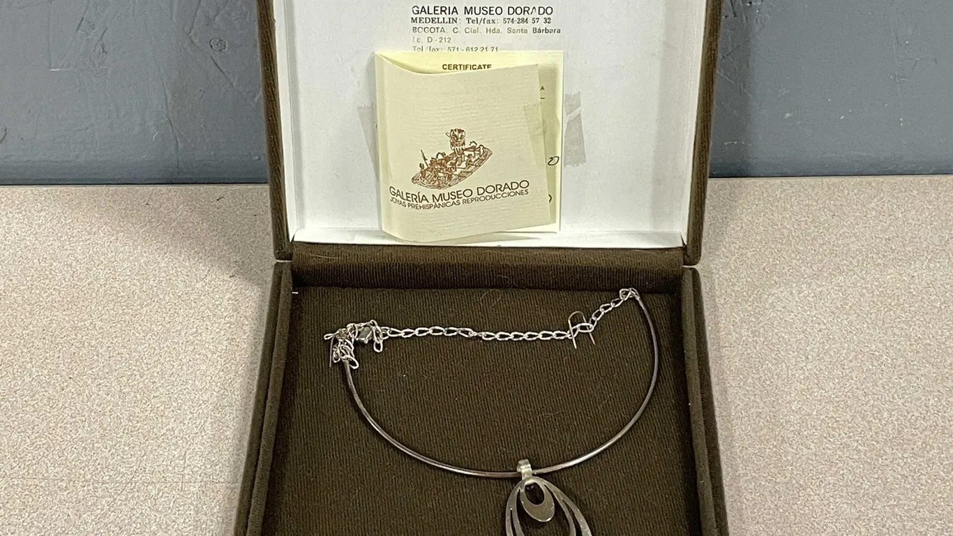 Galeriá Museo Dorado Colombian 950 Silver Calima Pendant Necklace (FR1)