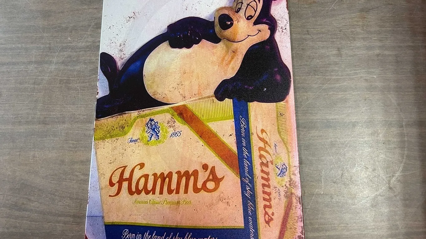 Hamms Bear Metal Sign (T5)