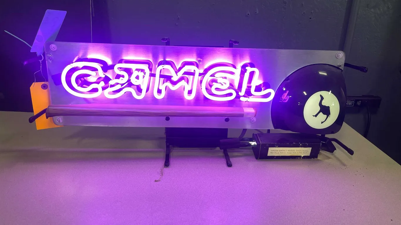 Camel Billiards Pool 8-Ball Neon Sign