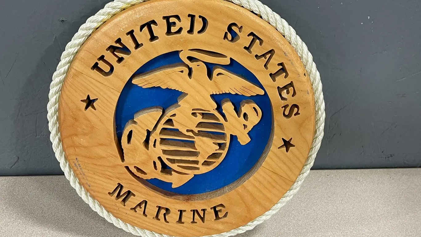 Handcrafted United States Marine Wood Wall Plaque (T5)