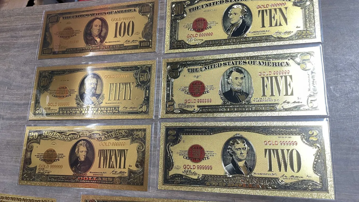 US Gold Certificate Gold Foil Banknotes Set (T2)