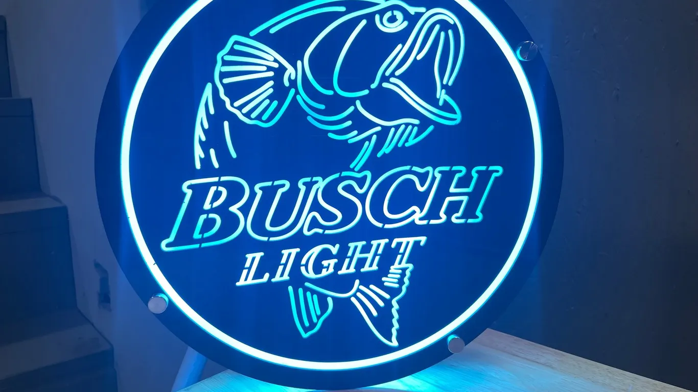 Busch Light Large Mouth Bass LED Neon Sign (T2)