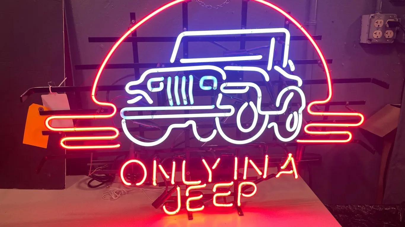 Only in a Jeep Dealer Neon Sign