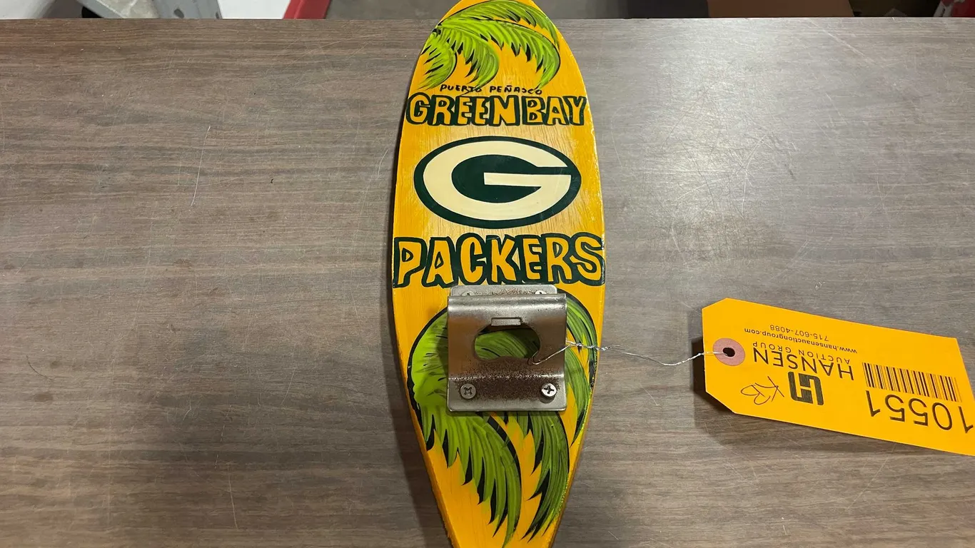 Vintage Green Bay Packers Surfboard Bottle Opener (T3)