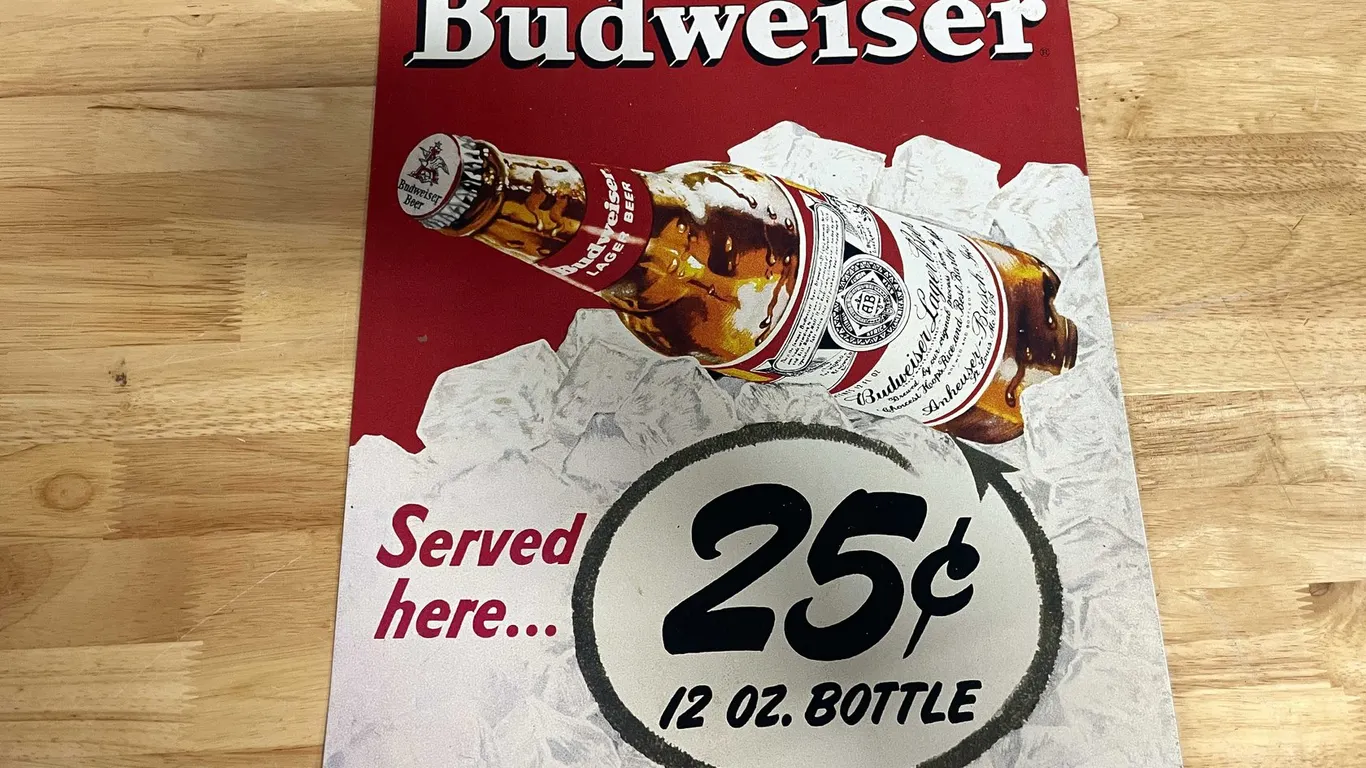 Vintage Budweiser Metal Sign (T4)