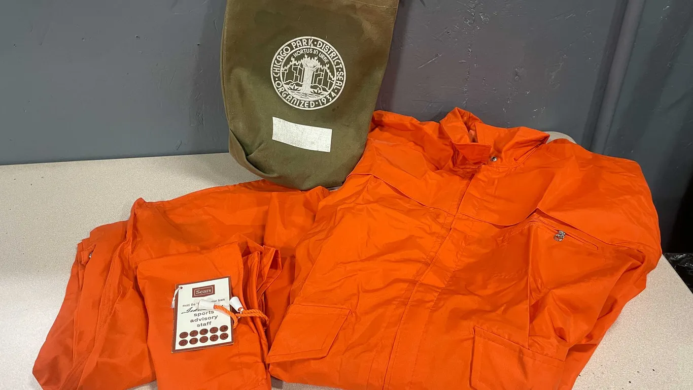 Vintage Historical Canvas Pouch and Rainsuit (T4)