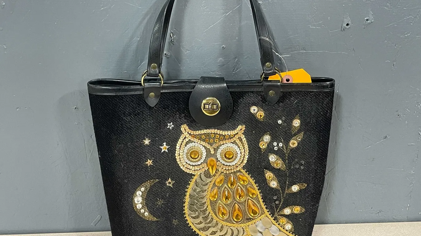 Vintage Enid Collins Bucket Purse Night Owl (T5)