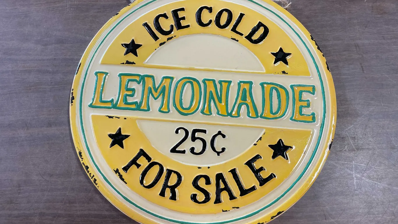Vintage Ice Cold Lemonade For Sale Metal Sign (T5)