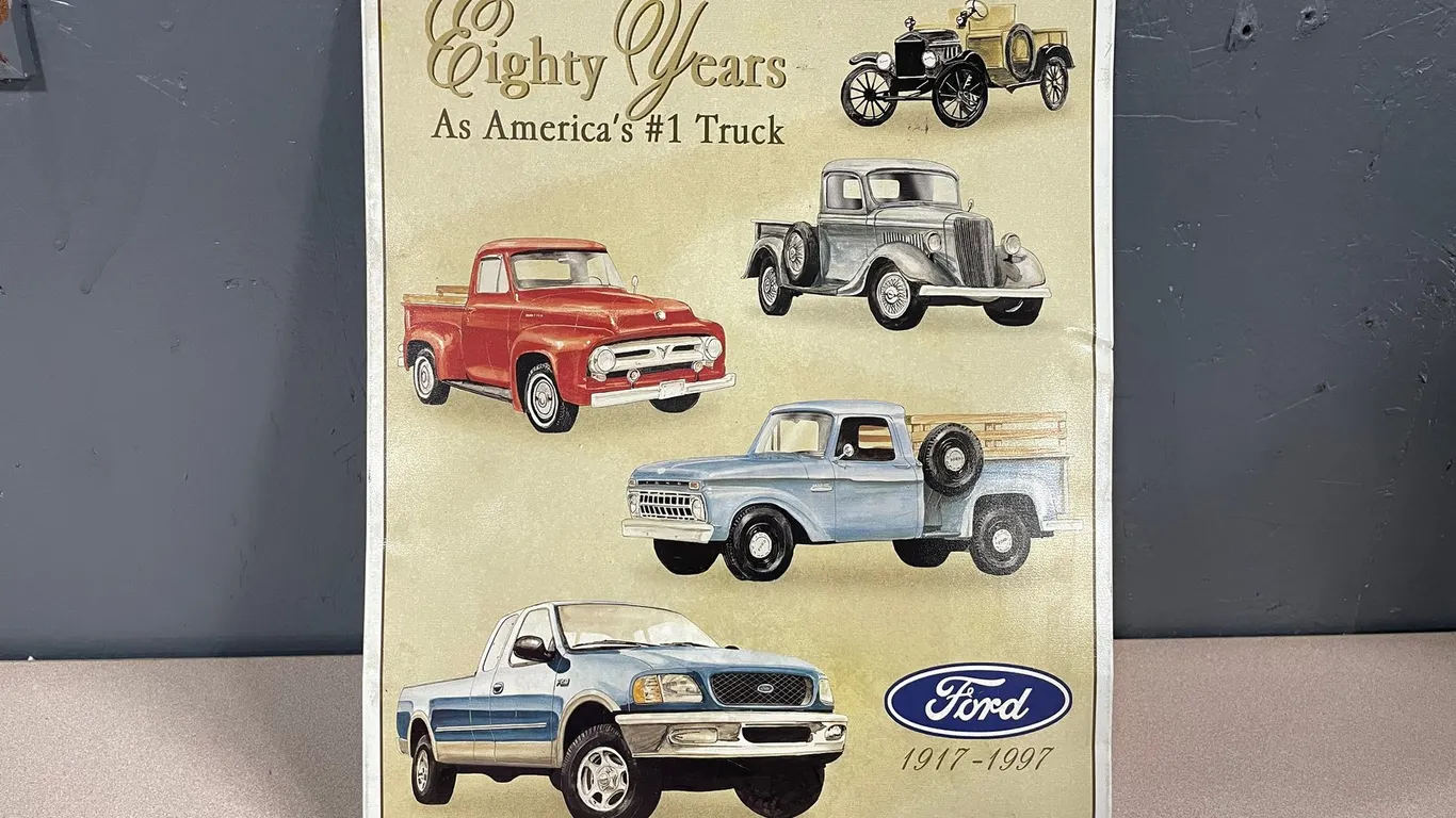 Vintage 80 Years Of Ford Trucks Metal Sign (T4)