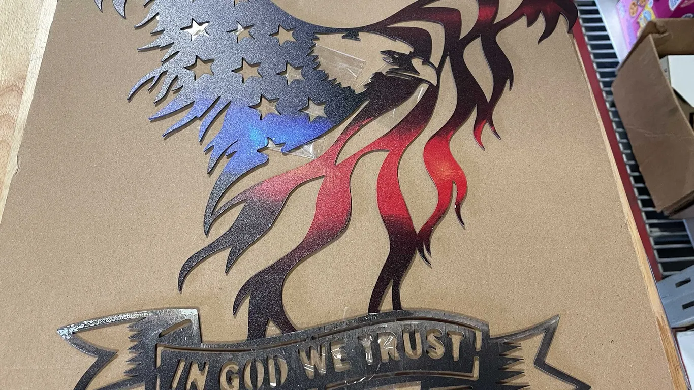 Laser cut metal sign of Eagle (T2)
