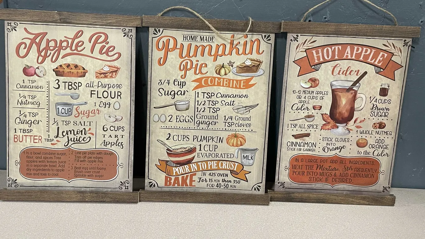 Rustic Wooden Hanging Recipe Signs (T5)