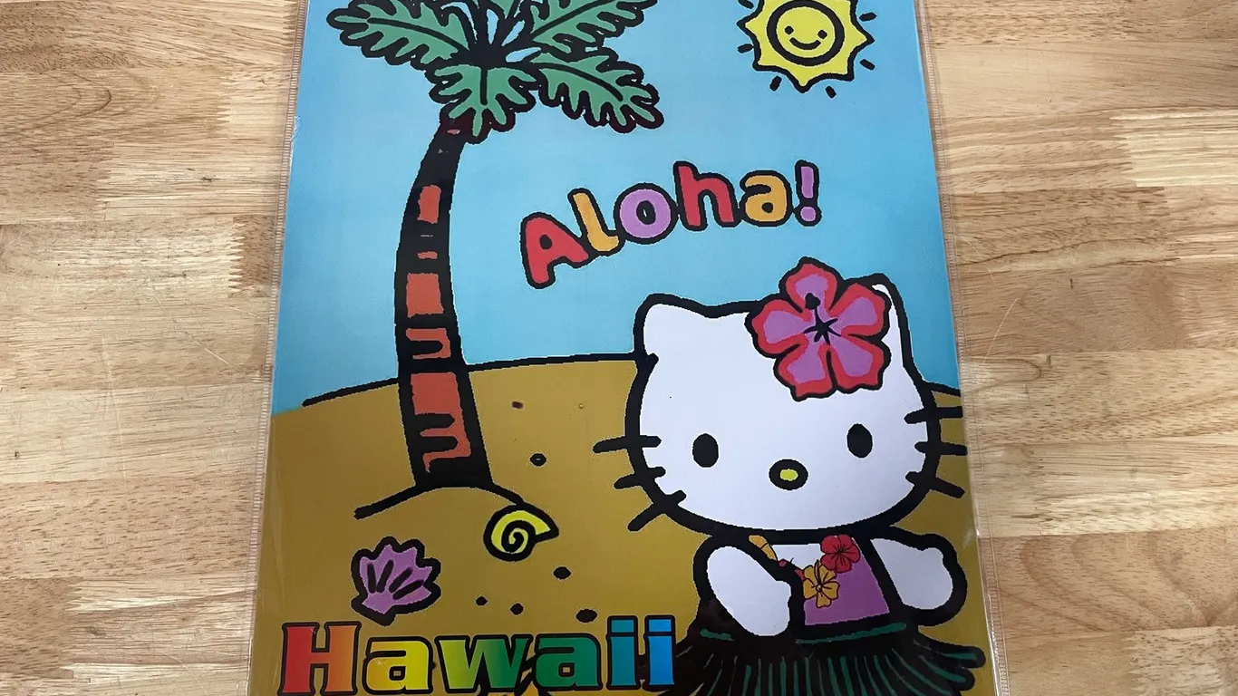 Hello Kitty Ohana Aloha Hawaii Metal Sign New (T4)