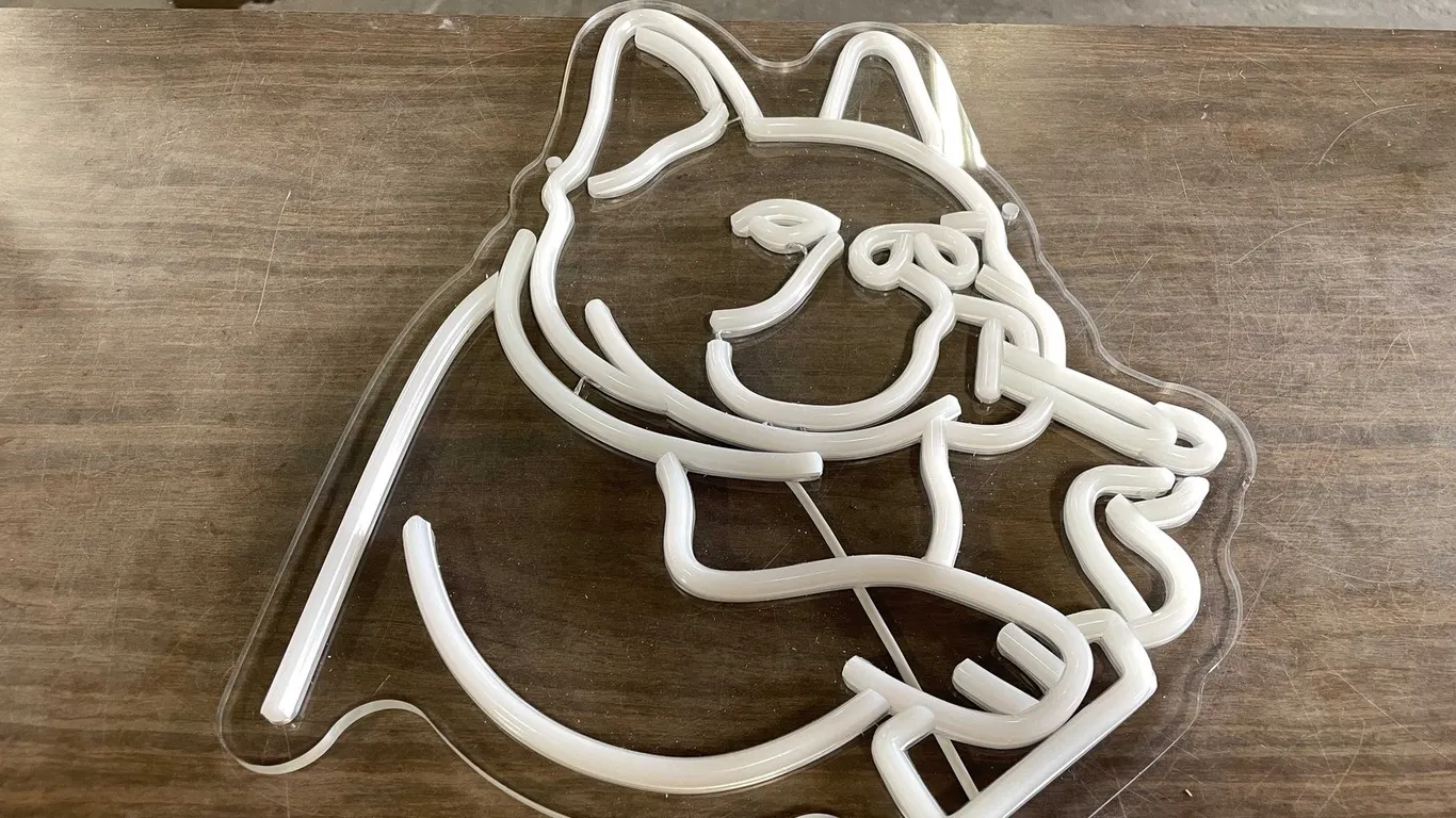 Smoking Dog LED Neon Sign (T3)