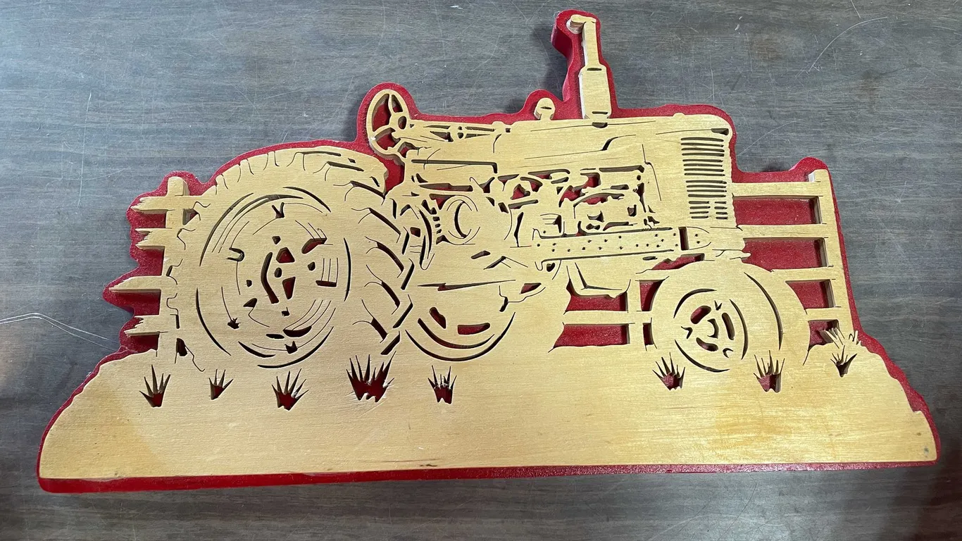 3D Wooden Farmall Tractor Wall Art (T5)