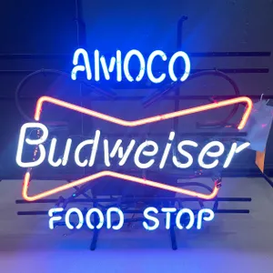 Budweiser Amoco Food Stop Neon Sign