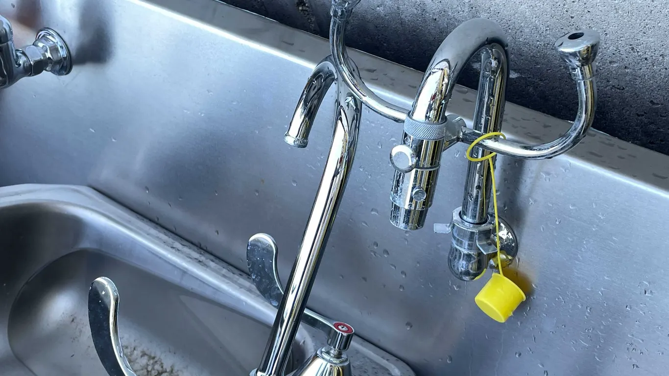 (3) Stainless Steel Sinks with Eyewash Stations (O3)
