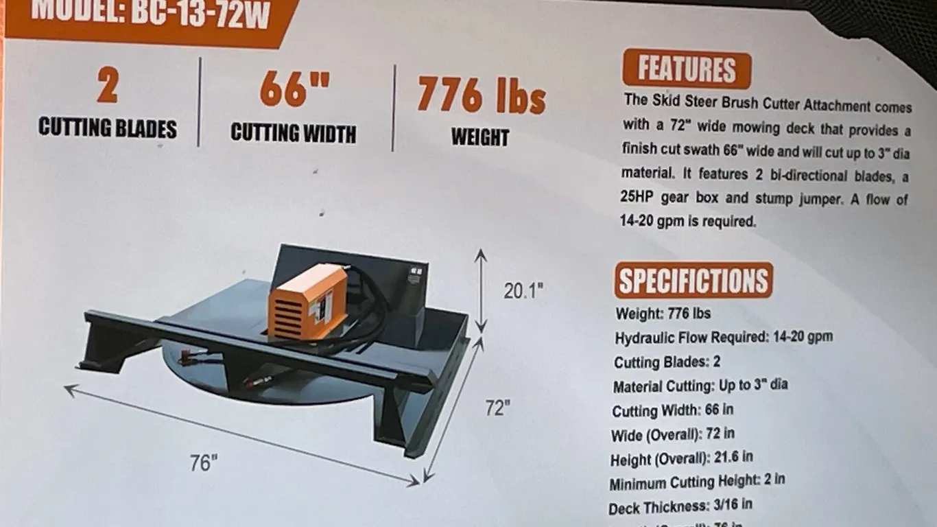 Wolverine 72 Inch Brush Cutter Attachment