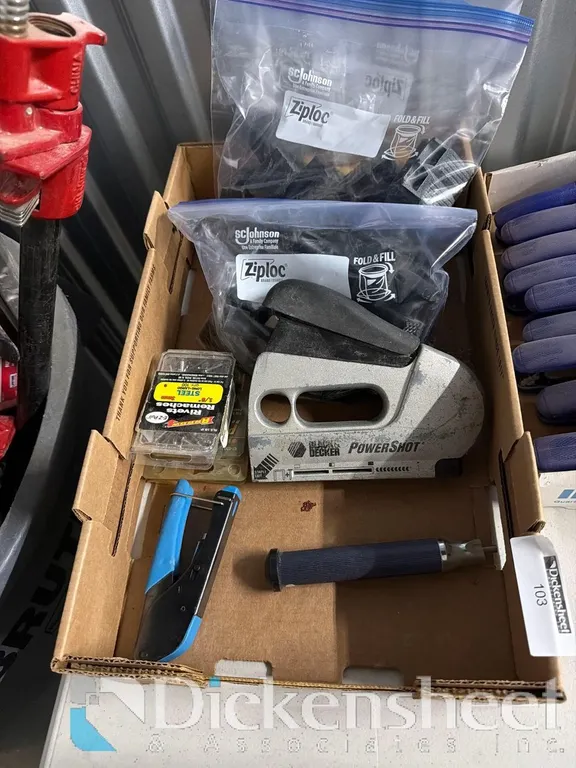 TRAY OF STAPLERS