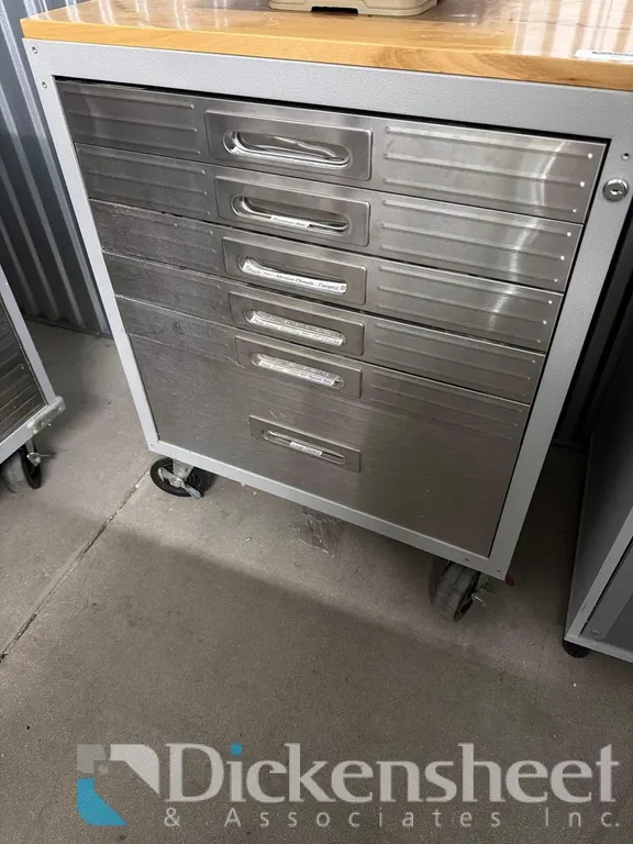 WOOD TOP ROLLING TOOL BOX