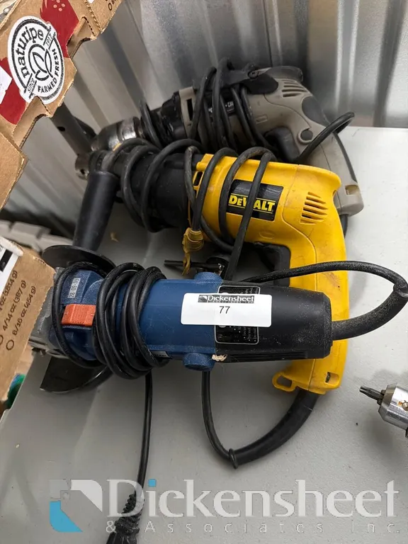 (3) DEWALT AND OTHER CORDED POWER TOOLS