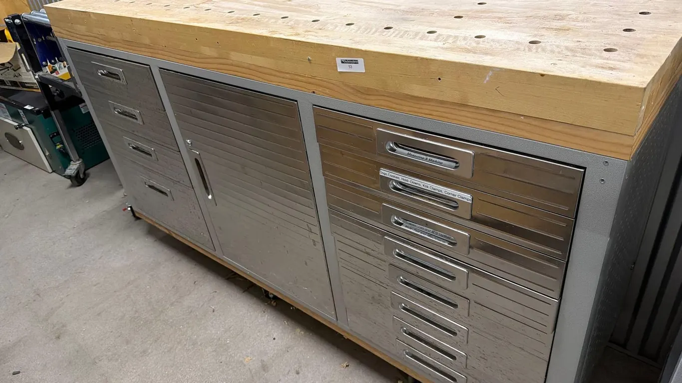 ROLLING WOOD WORKING TABLE / WORK BENCH