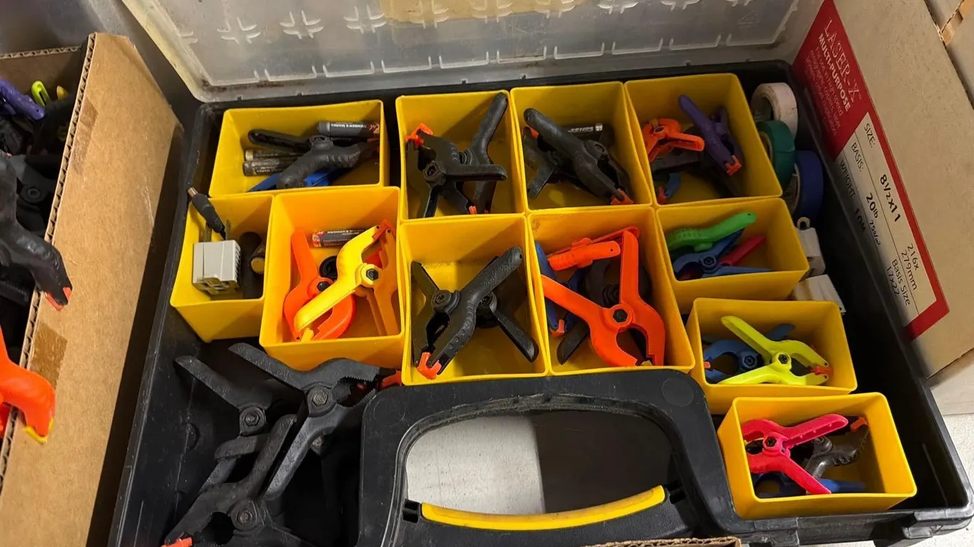 ASSORTED CLAMPS INCLUDING CASE