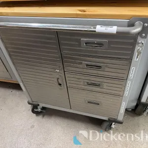 WOOD TOP ROLLING FOUR DRAWER / SINGLE DOOR TOOL BOX