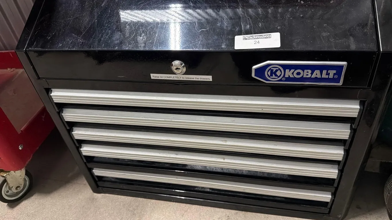 KOBALT BLACK FIVE DRAWER TOP TOOL BOX