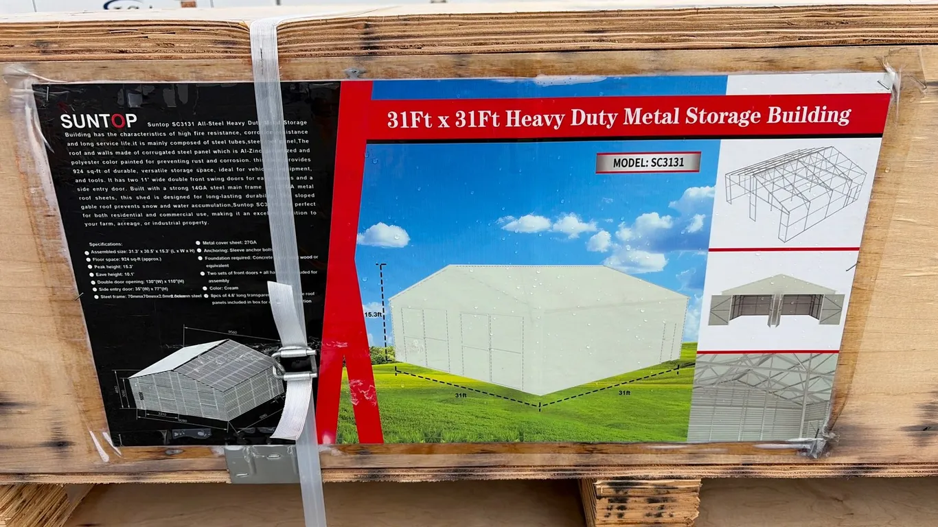 Unused Suntop SC3131 Heavy Duty Metal Storage Building
