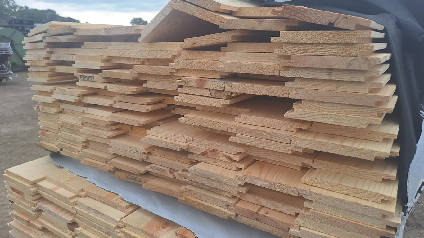 Pine 1"x6" Utility, 1/8" Nickel Gap Resawn, 6' to 10' Lengths, 1436 Linear Feet, 598 Sq. Ft.