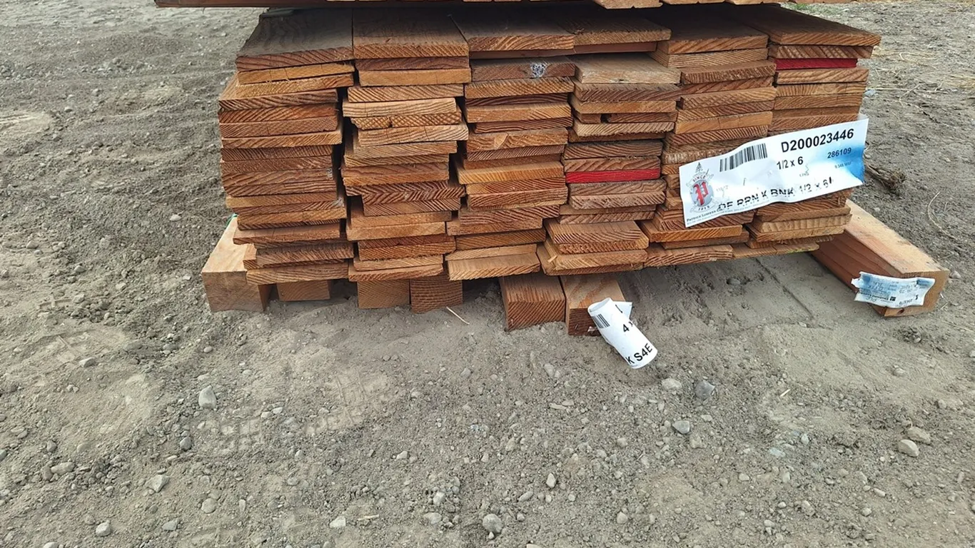 Douglas Fir 1/2"x6" Blanks KD, 12' Lengths, 1392 Linear Feet