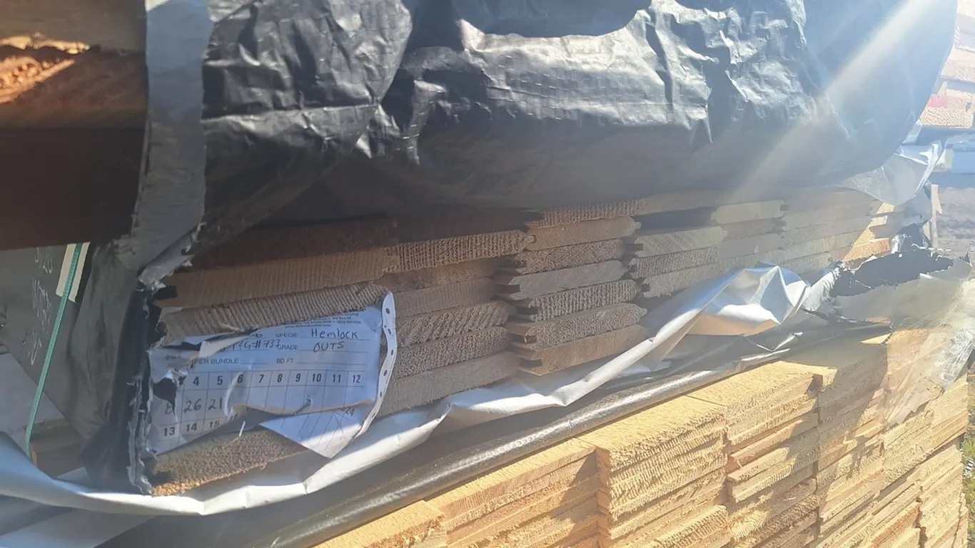 Hemlock 1"x6" Outs Tongue and Groove 733R KD, 3' to 5' Lengths, 233 Linear Feet, 97 Sq. Ft.