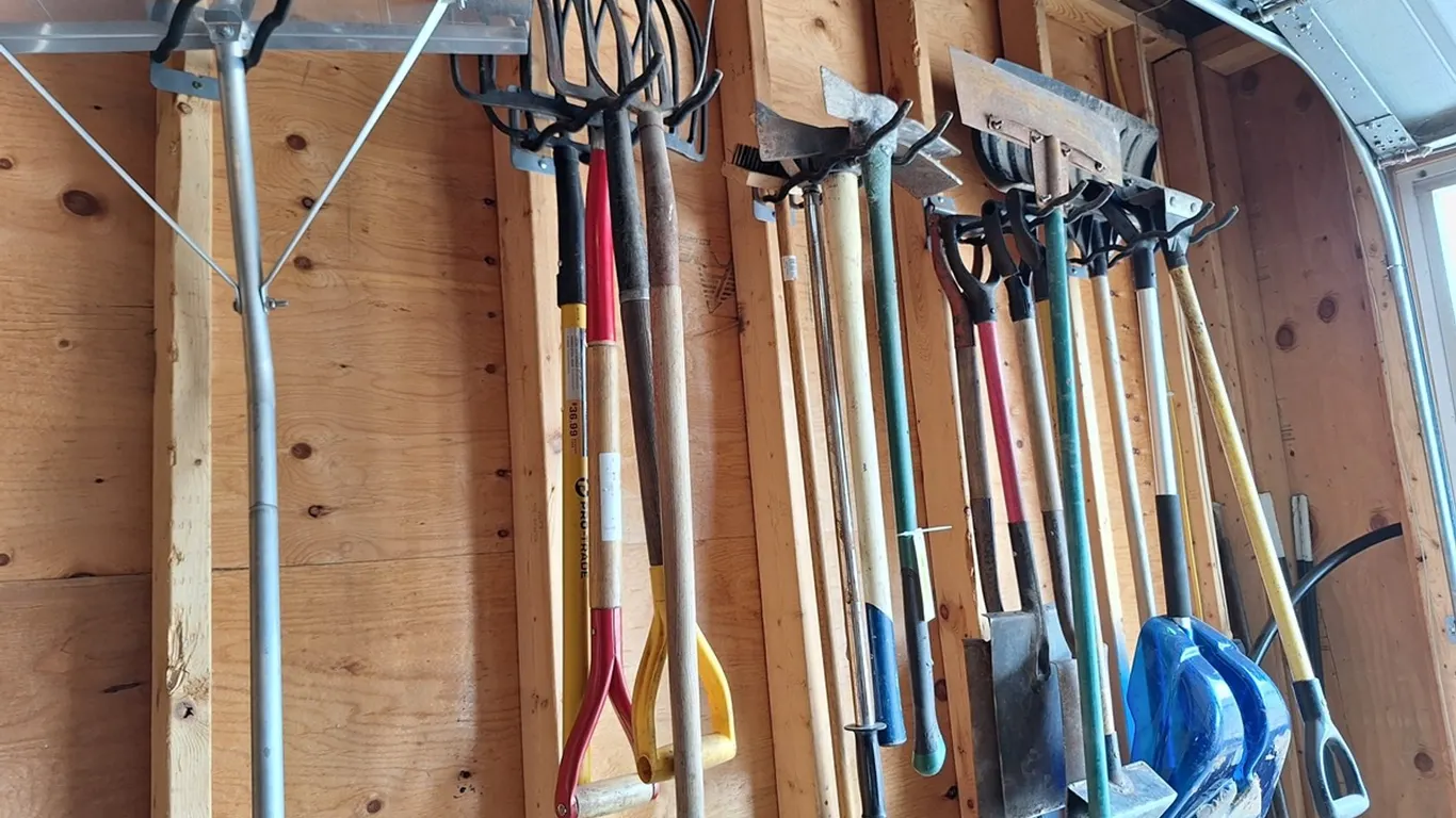 Assorted, Rakes, Shovels, Pick Axe, More