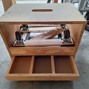 Wood Box with Cart