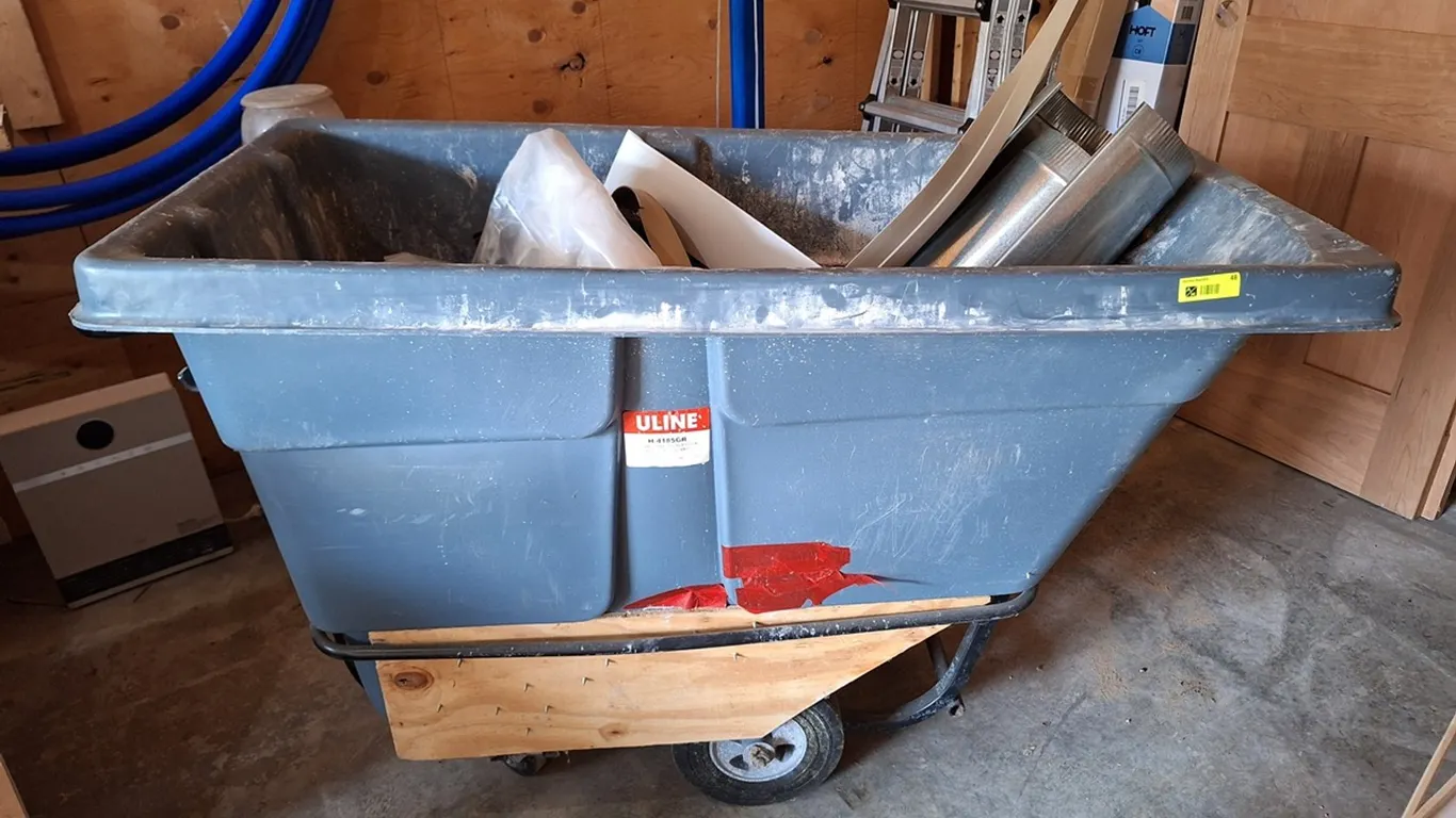 Uline Poly Trash Cart, 26"x56"