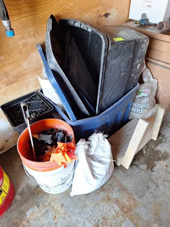 Assorted Bins, Sand, More