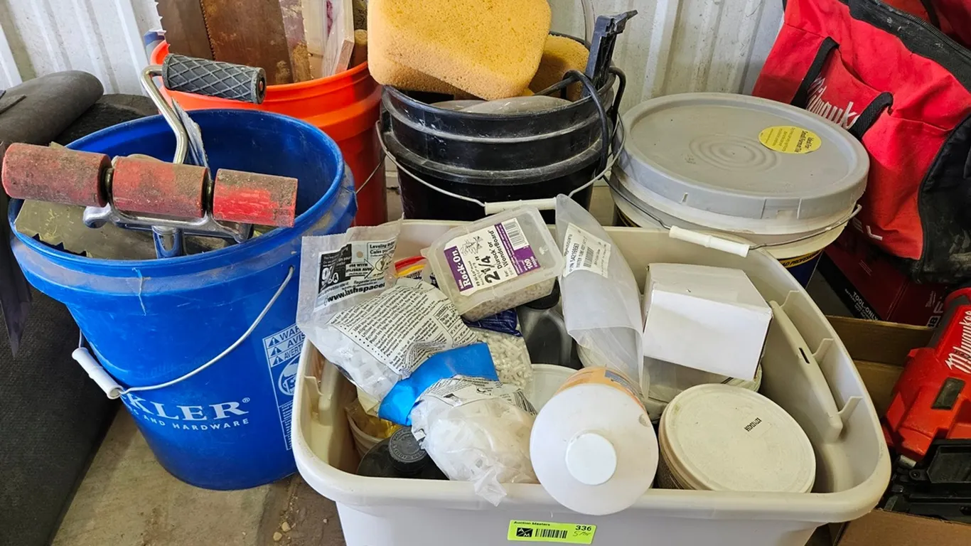 Assorted Tiling Tools and Supplies