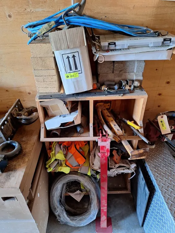 Wood Shelf with Contents