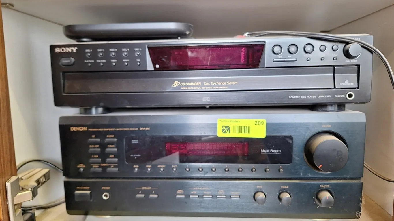Denon DRA 685 Receiver, Sony CDP CE375 CD Player