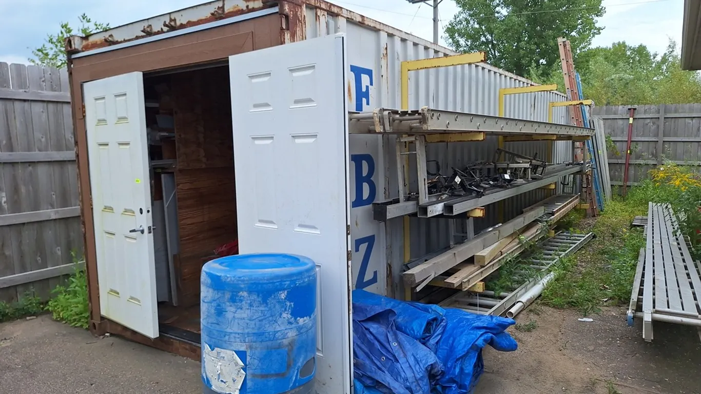 Shipping Container with Wood Shelving, 40'x8'x8'