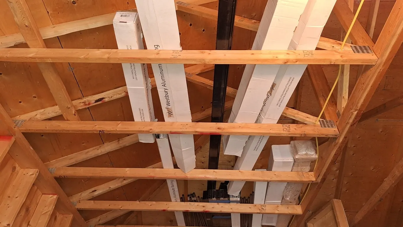 Metal Deck Railing Components (in rafter)