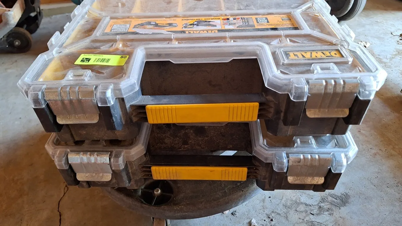 2 Dewalt Hardware Cases, Trash Can Cart
