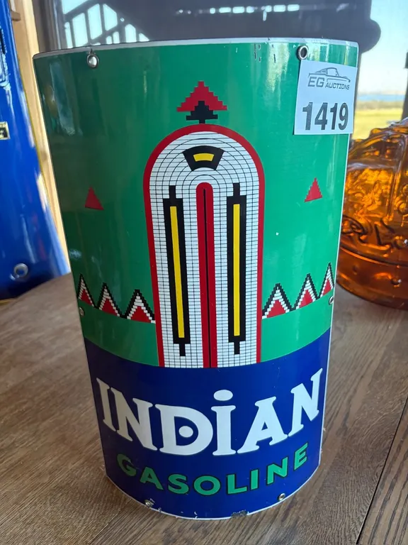INDIAN GASOLINE CURVED ADVERTISING SIGN