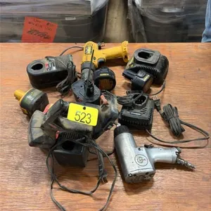 Assorted batteries tools and chargers