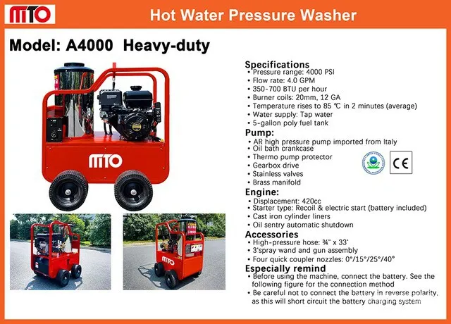 2026 MTO A4000 Pressure Washer (Unused)