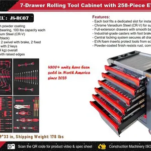 2026 STARVOX JS-RC07 Tool Cart w/ (258) pcs Tool Set (Unused)